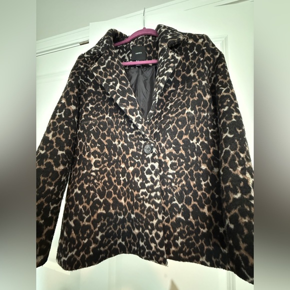 Forever 21 Leopard Print Wool Blend Jacket - Picture 1 of 5